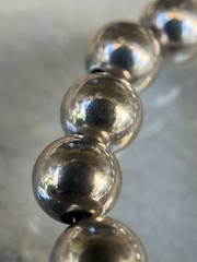 Vintage Sterling Silver Ball Beaded Necklace & Bracelet