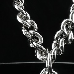 Magnificent Antique Birmingham Sterling Silver Albert Watch Chain