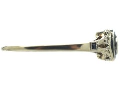 Art Deco 2CT Lab-Created Diamond Halo Sapphire Wedding 14K WhiteGold Finish Ring