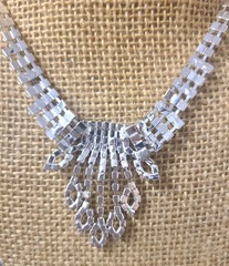 Rhinestone Necklace w/Extender & Earrings Set Sparkly Glamorous Princess 8″-11″