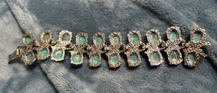 VTG unsigned LISNER Blue Thermoset rhinestone Bracelet