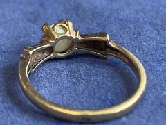 Antique 10K Yellow Gold Ring 1.89g Fine Jewelry Size 5.75 Band White Round Stone
