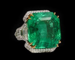 Huge 28Ct Green Emerald CZ-Stone Celebrity Inspired Wedding Ring In 925 Silver