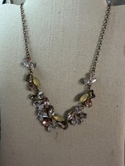 Vintage Unbranded Gold Tone Adjustable Length Rhinestone Statement Necklace