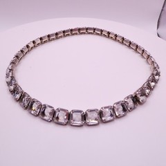Antique Art Deco Rivere Choker Necklace Sterling Silver Signed H&H Womens