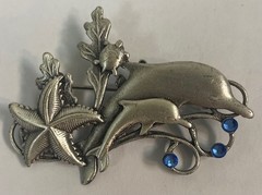 Vintage Beautiful KC Kenneth Cole Brooch Silver Tone