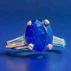 EARTH MINED SAPPHIRE DIAMOND Deco Engagement Ring Vintage PLATINUM Solitaire 3CT