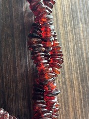 24” 3 Strand Cherry Cognac Baltic Amber Beaded Bold Statement Necklace