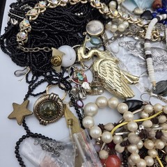 Vtg Now Craft Junk Jewelry Lot Almost 6 Lbs Unique Fun Mix Tangled DIY Repurpose