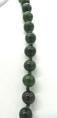 Dainty Nephrite Deep Spinach Green Gemstone Beads Collar Necklace 17″ – 7.5mm