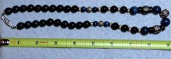 Estate Vintage Stunning Cloisonne Blue Sodalite Lava Bead Statement Necklace EUC