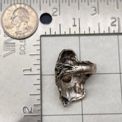 Vintage Cameo Native American Figure Silver Dimensional Ring Size 9.75