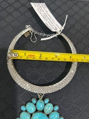 New Authentic Made in the Deep South Turquoise Pendant with Rhinestone