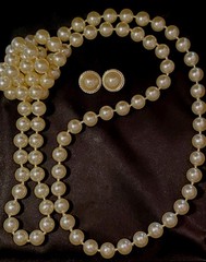 CAROLEE Vintage Earring & Necklace Set, Ivory Faux Pearls, Silver-toned Accents