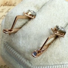 14k 583 Gold Earrings – Vintage East European Soviet USSR Era – #1712