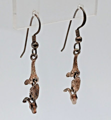 VTG 925 Alligator Crocodile Earrings 1.5in Drop Sterling Silver 3.4g Articulated