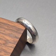 Vintage Sterling Silver Domed Wedding Band Ring Size 6.75 Heart Maker Stackable
