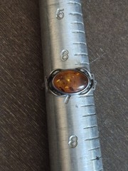 Baltic Amber 925 Ring Vintage Silver Artisan Estate 6.5