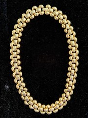 Rare 1980s Napier Heavy Gold Plated 22 Inch Triple Row Runway Statement Necklace