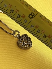 Vintage AGI 925 Sterling Silver Necklace Small Hart Shape Pendant 16”