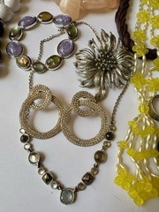 Estate Jewelry Lot Chunky Necklaces Earrings Wearable Rings Brooch VTG-now 45+