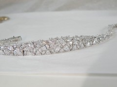 Vintage Sterling Silver 925 Cluster Gemstone Tennis Bracelet 7.5″