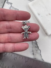 Vintage 925 Sterling Silver Mexico Taxco It’s A Girl Charm Pendant