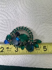 Vintage D&E Juliana SET Clip Earrings Large Brooch Tiered 3 Piece Prong-Set 1950