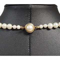 VTG Classic Faux White Pearls Delicate Elegant Everyday Statement Necklace 18″