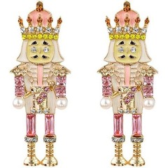 2 PAIR Christmas Earrings for Women, Vintage Nutcracker