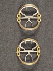 Georgian shoe buckles silver, gilt, steel, and red pastes circa 1760