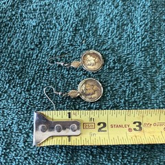 Vintage Coin Dangle Earrings Silver Mercury Dimes 1943 & 1944