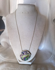 Scottish Pat Cheney/John Ditchfield Woodland Tree Sterling Poured Glass Necklace