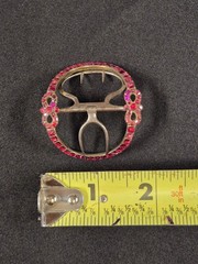 Georgian shoe buckles silver, gilt, steel, and red pastes circa 1760