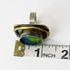 Latappy French Vintage Brutalist Adjustable Statement Ring Resin Mixed Metal HTF