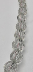 Vintage Clear Faceted Crystal Graduated Rondelle Necklace Silver Tone 18 In