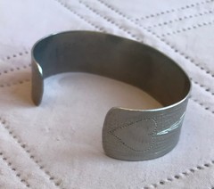 Vintage Native American Style Heart Arrow Cuff Bracelet Silver Tone Monogram A