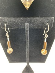 Vintage Mother of Pearl Heart Pendant Necklace & Earrings Set Beach Vacation
