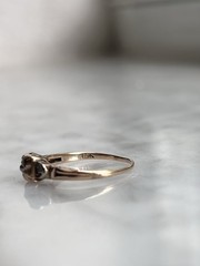 Vintage 1940s Engagement Ring 10K Natural Diamond Illusion Box Setting