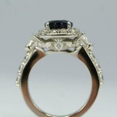 2Ct Round Cut Sapphire Lab Created Diamond Engagement & Wedding 925 Silver Ring