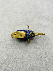 Vintage Cloisonne Elephant Charm Pendant Trunk Up Good Luck Chinese Enamel