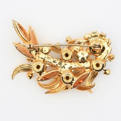 Juliana D&E AB Rhinestone Venus Flame Floral Brooch Pitman Book Piece 1960s