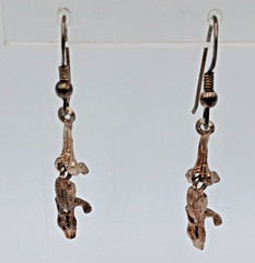 VTG 925 Alligator Crocodile Earrings 1.5in Drop Sterling Silver 3.4g Articulated
