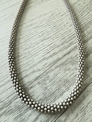 Vintage Sterling Silver 925 Italy Popcorn Link Chunky Chain Choker Necklace 18g