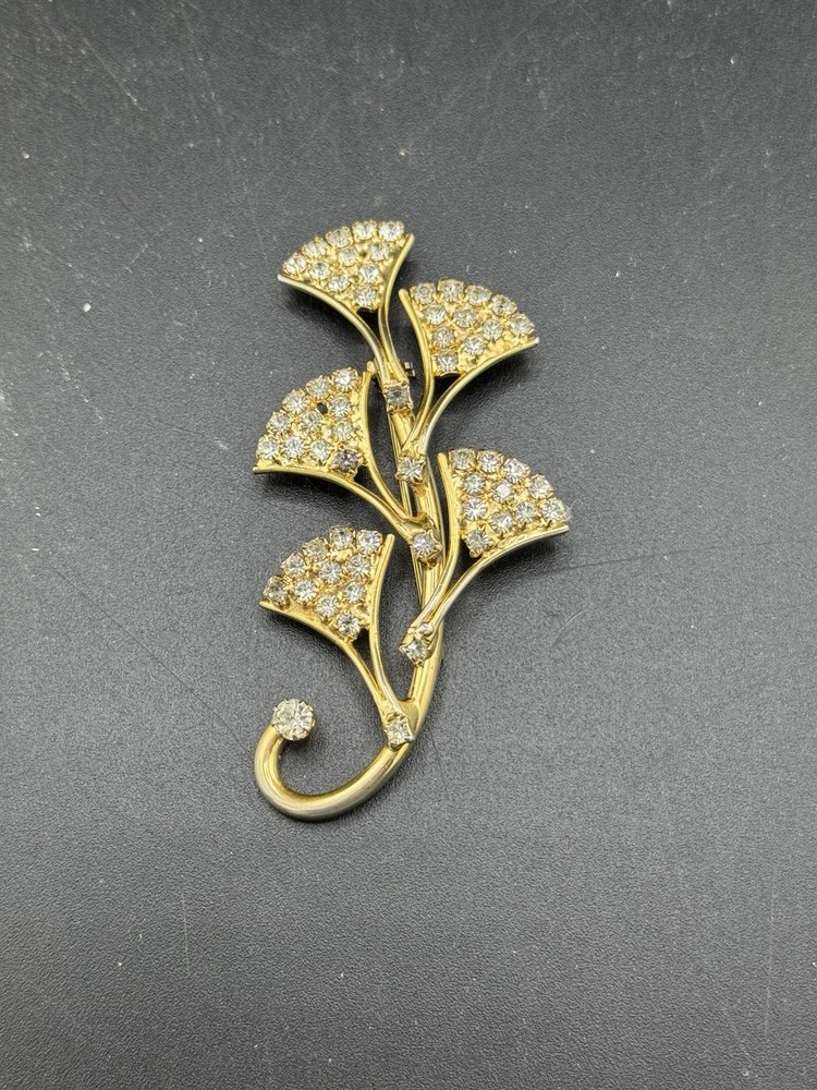 Unmarked Rhinestone Elegant Brooch / Pin (Loose Back) See Pics