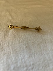 Brass Toned Pearly Encrusted Costume Jewelry Brooch