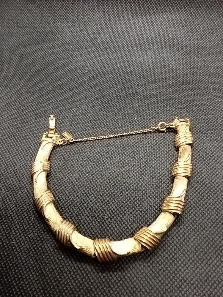 Monet Goldtone Bracelet with Security Safety Chain Good Quality