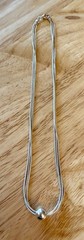 925 Sterling Silver 16″ 3-Strand Snake Chain Necklace Sliding Bead Pendant 11.7G