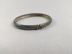 Sterling Silver – Marked 925 FA – Bangle Bracelet 7.6g Used