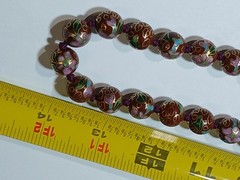 Cloisonne Strung 12mm Beaded Necklace 28″